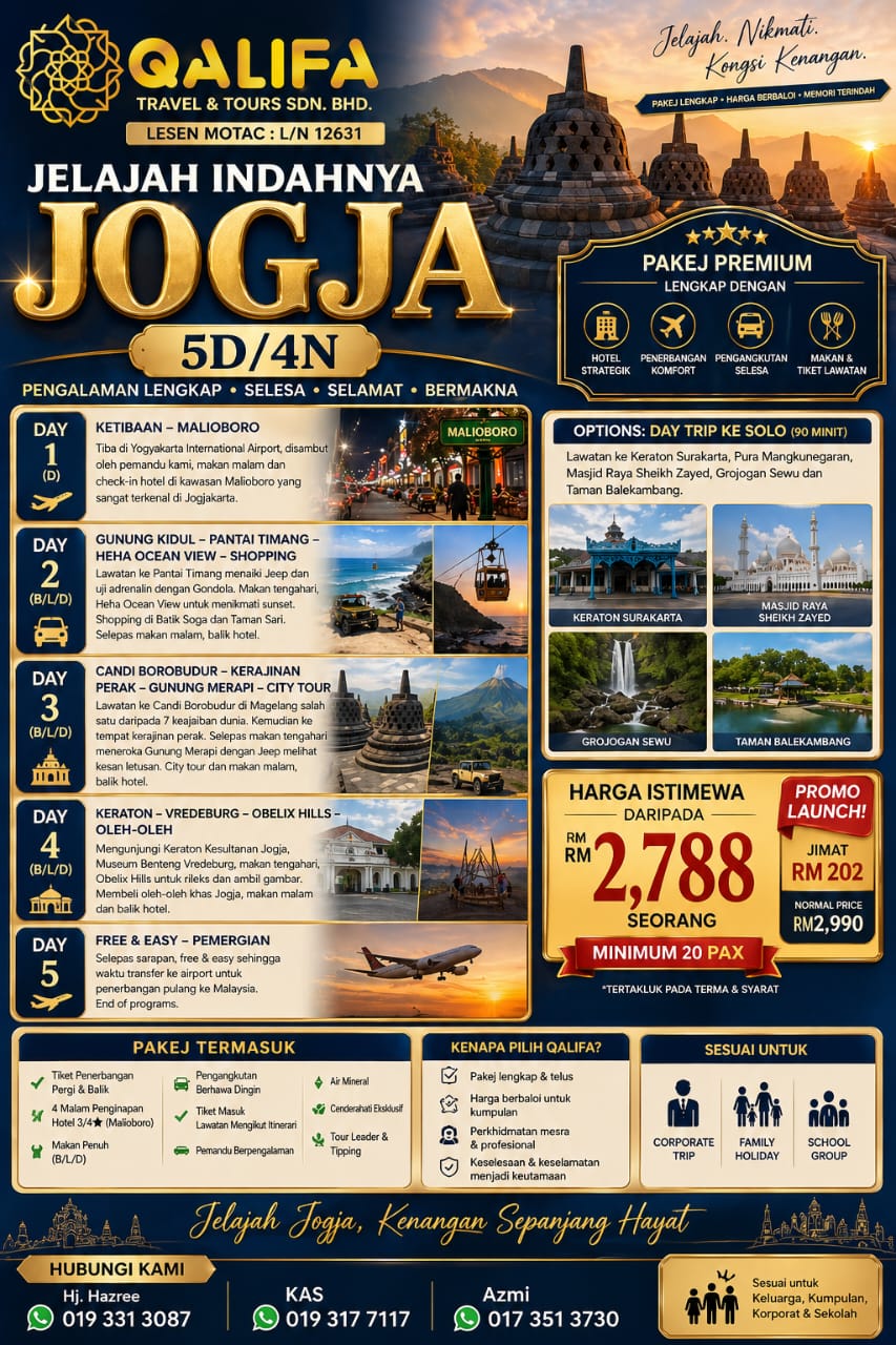 Poster Jelajah Indahnya Jogja 5H4M Qalifa